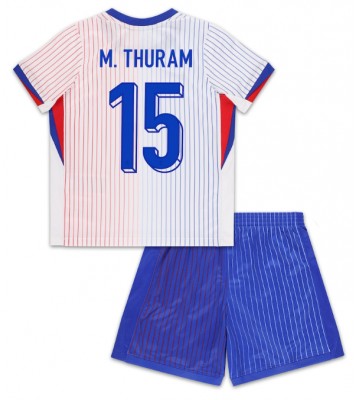 Frankrig Marcus Thuram #15 Udebanesæt Børn EM 2024 Kort ærmer (+ korte bukser)